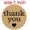 1 Inch Natural Kraft Paper Thank You Stickers Seal Labes 1Inch Gift Packaging Stationery Sticker 50-500Pcs Labels