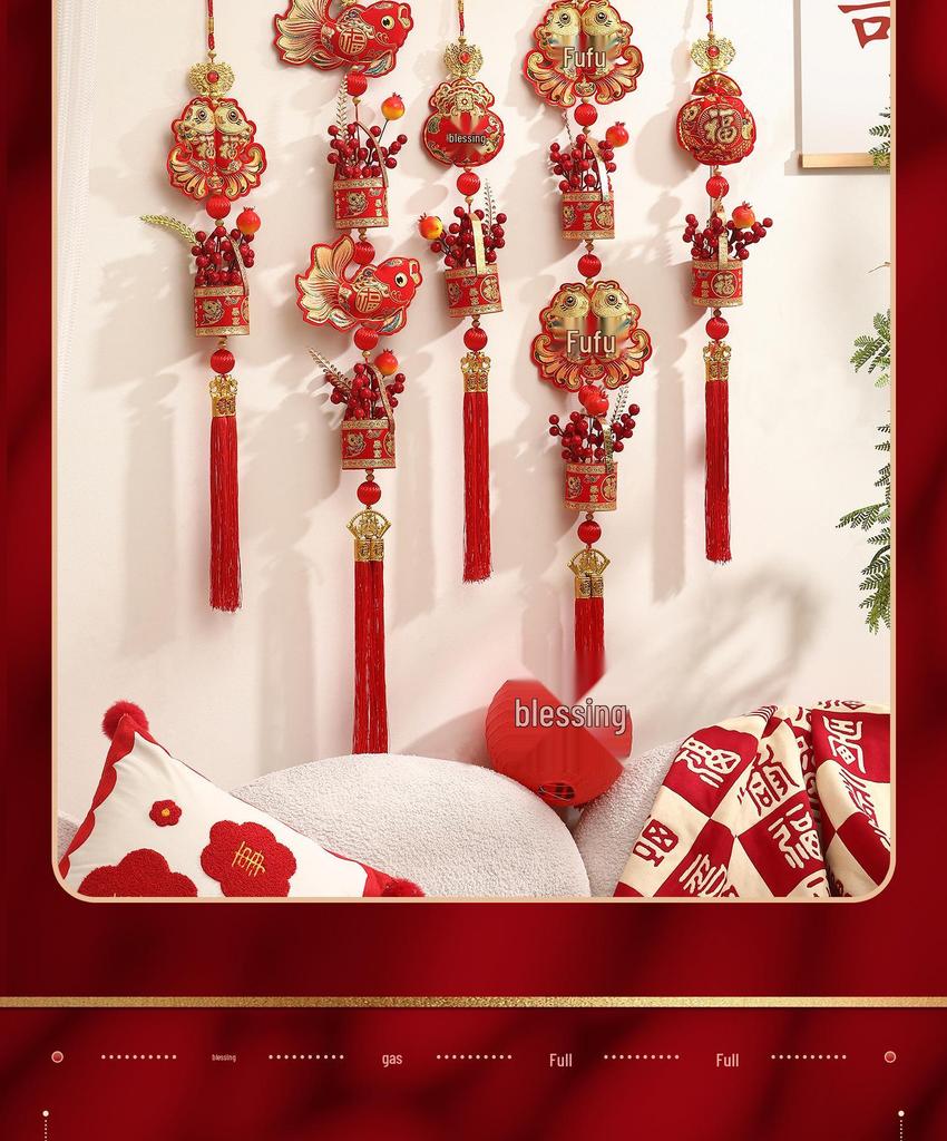 2026 High-End Chinesischer Knoten Fu-Zeichen Anhänger für Neujahr und Frühlingsfest Heimdekoration