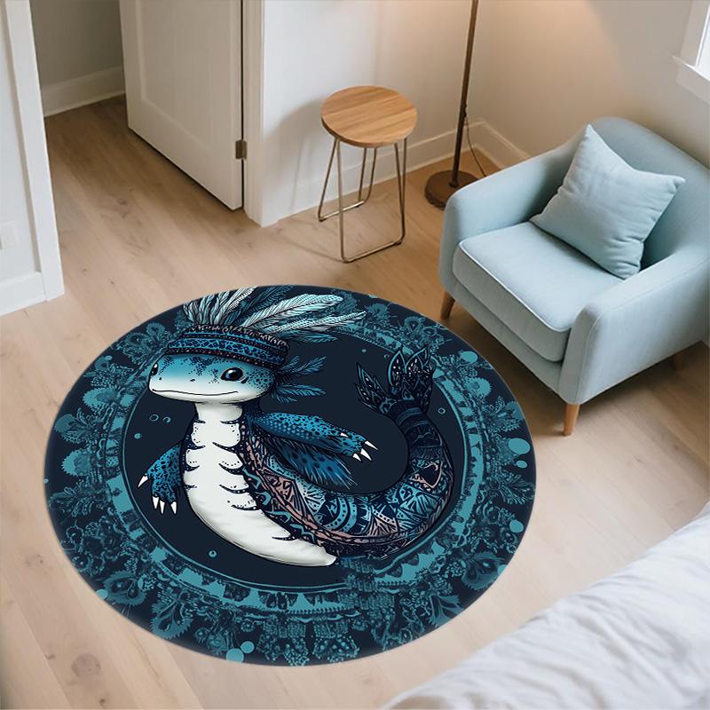 Salamander,Round Area Rug,Carpet Rug for Living Room Bedroom Sofa Playroom Decor,Non-slip Floor Mat