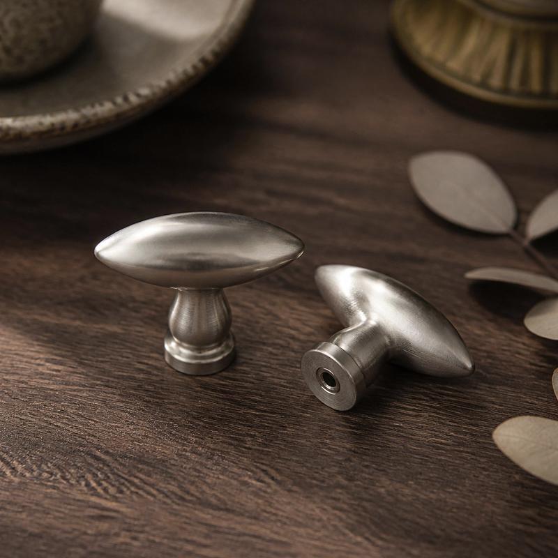 Zinc Alloy Single Hole Cabinet Knob Simple Oval Drawer Knob Matte Furniture Pull Handle For Wardrobe Cupboard Drawers Upgrade