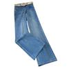 Women's 2026 Spring High-Waisted Blue Micro-Flare Jeans with Slimming Draped Legs