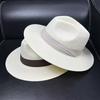 Quality Five-point Grass Light Luxury Hand-woven White Top Hat for Men and Women Summer Travel Sun Hat