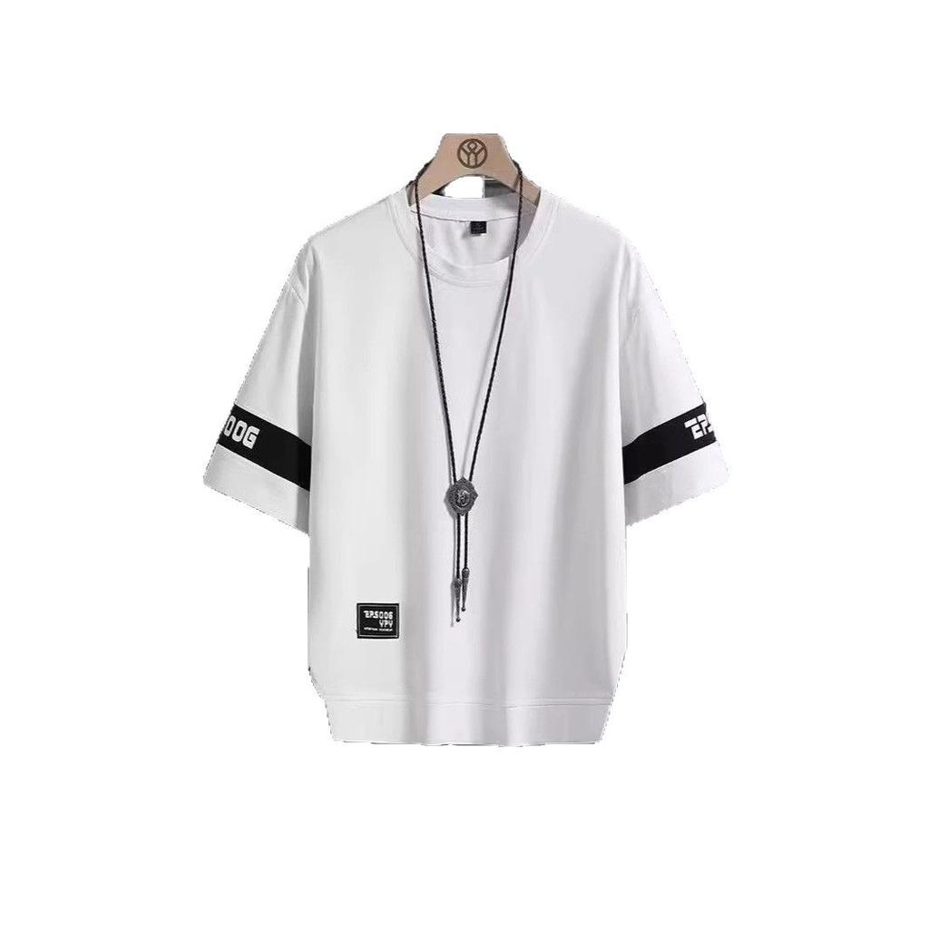 Fake Two Short-sleeved T-shirts Men's Summer Thin Tops Hong Kong Style Handsome All-match Trend Ins Casual Half-sleeved Shirt