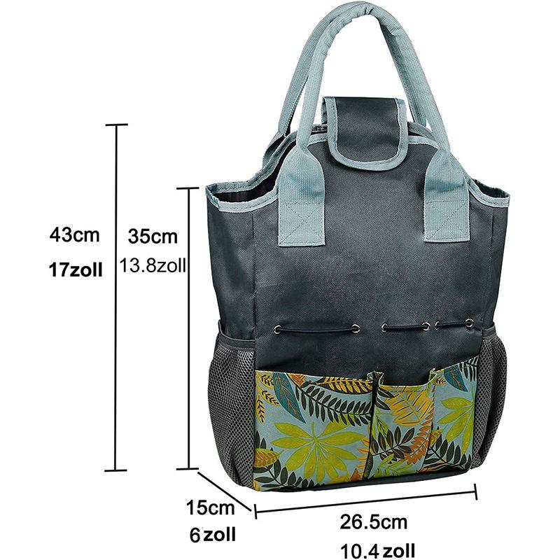 Garden tool bag, garden tool storage bag with comfortable handle, multifunctional, Oxford cloth 600d