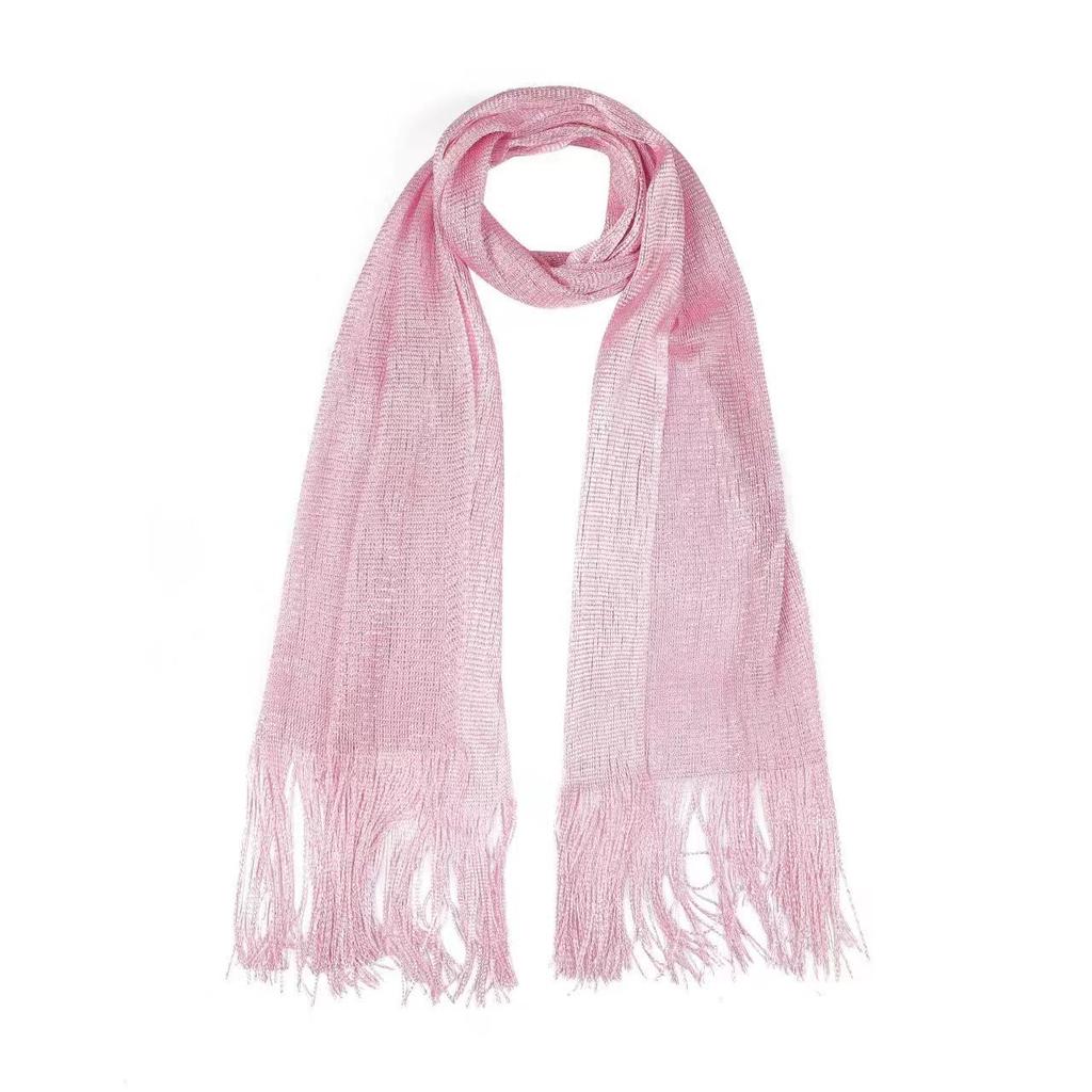 Women'S Artificial Silk Scarf Gold And Silver Silk Flat Scarf Thin Scarf Polyester And Nylon Scarf European And American Hollow Scarf