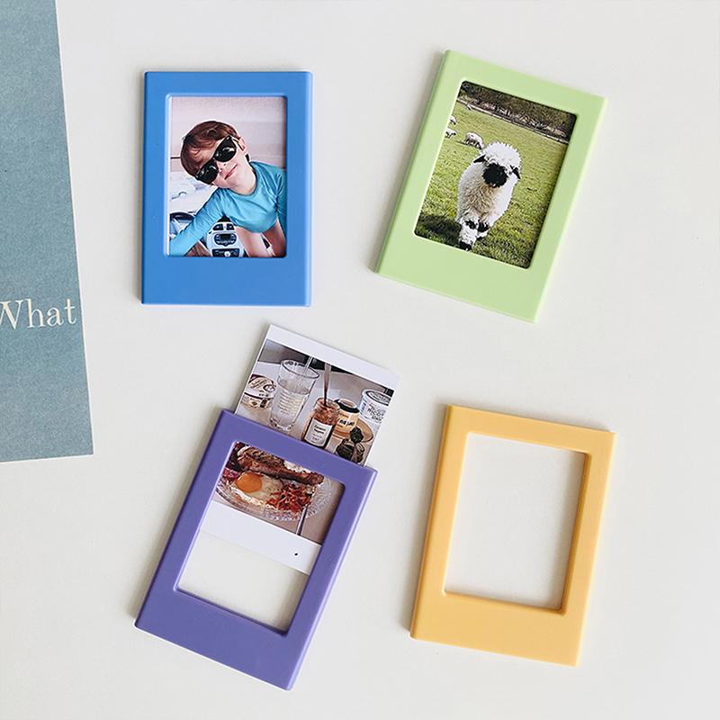Magnetic Picture Frames For Refrigerator 3 Inch Fridge Color Photo Frame Magnets Album For Instax Mini Film Photo Frames Papers