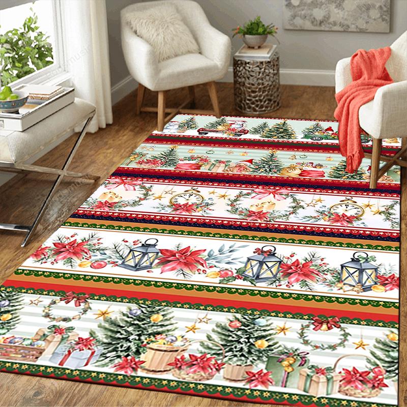 1Pc Santa Claus Reindeer Rug Office Carpet Indoor Outdoor Doormat Nonslip Soft And Comfortable Living Room Christmas Halloween Gift D91817