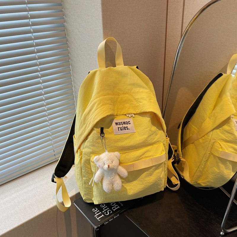 Niche ins style schoolbag female college student Japanese casual large-capacity backpack junior high school student simple design backpack