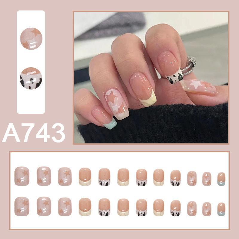 Douyin Trendy Blush False Nails: Pure, Sexy, and Removable Jelly Gel Nail Tips with Whitening Effect