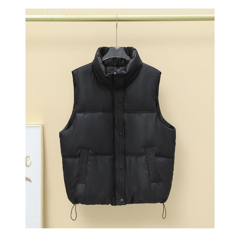 Disposable Vest Women's Autumn and Winter Fashion Stand-up Collar Warm Loose Cotton Waistcoat Outer Wear Vest