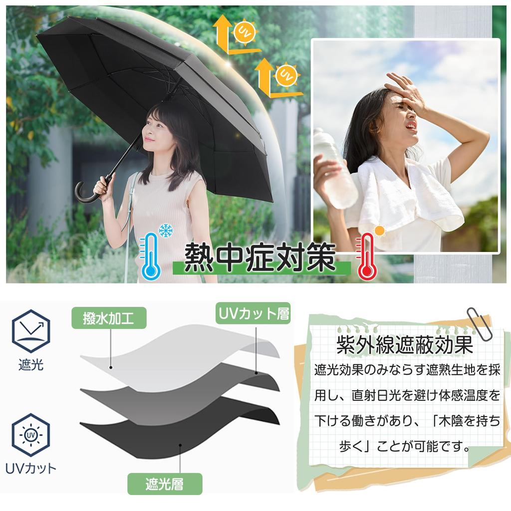 TREXPURE Long Umbrella Breakthrough Water Diameter Super Water Extra Large 8 Large UV for Both Sunny and Rainy Suitable for Rainy and Strong UV