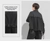 Early Spring Women's Dark Elastic Cotton A-Line Ruffle Jacket