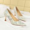 Zarte und Intellektuelle Spitze mit Unregelmäßigen Mustern und Feinen Absätzen, Professionelle Damen-Pumps