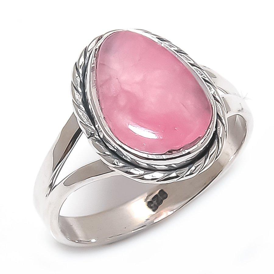 Natural Rhodochrosite Gemstone Handmade 925 Solid Silver Jewelry Ring S.8 O8f19