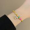 Colorful Cartoon Enamel Drip Oil Carousel Pendant Necklace And Bracelet For Kids