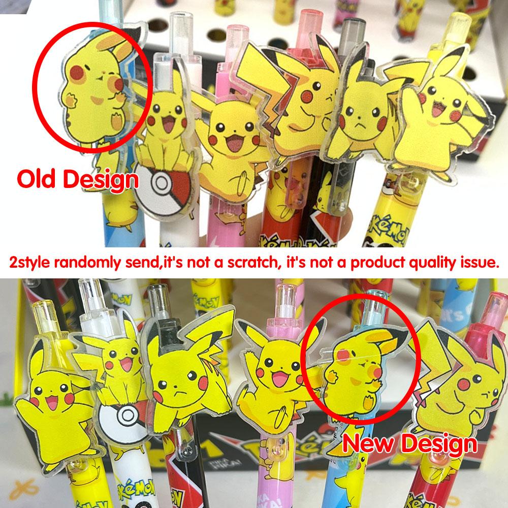 6Pcs Anime Pokemon Pikachu Press Gel Pens For Writing Cute 0.5mm Black Ink Neutral Pen Promotional Gift Office School Supplies