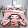 Demon Slayer Kimetsu No Yaiba Kamado Nezuko Anime 100% Polyester Bedding Set Duvet Cover Set Printed Cartoon Home Decor