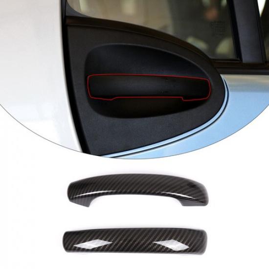 ABS Carbon Door Grab Handle Cover Accessories Trim For Mercedes-Benz Smart 09-15