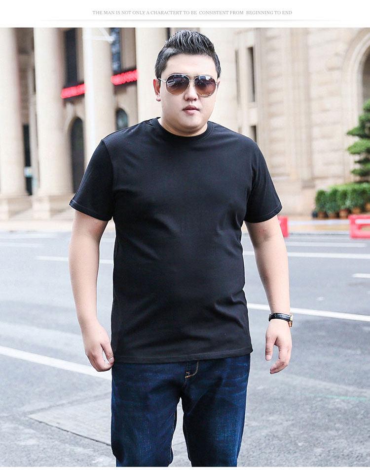 Men's Plus Size Casual Solid Color Short Sleeve Cotton T-Shirt for Team Building