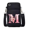 2024 Mobile Phone Bag Women's Messenger Bag New Alphabet Letter Printing Black Shoulder Bag Change Bag