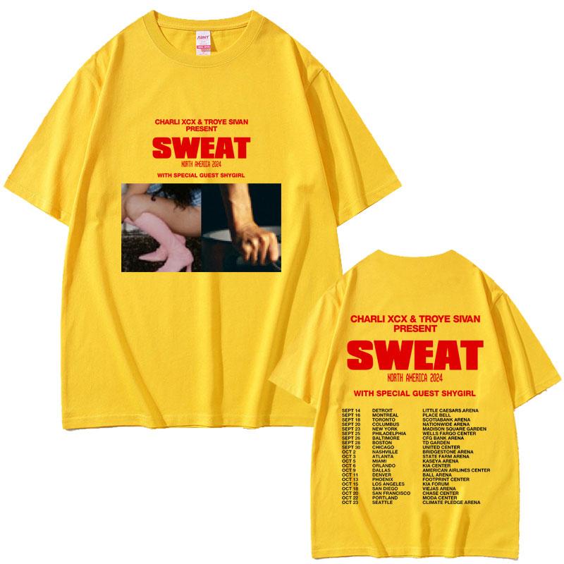 Charli Xcx Crash Sweat 2024 Tour Trička Pánská Dámská Oblečení Vintage Oversized Tričko Bavlna Ležérní Trička Móda Streetwear