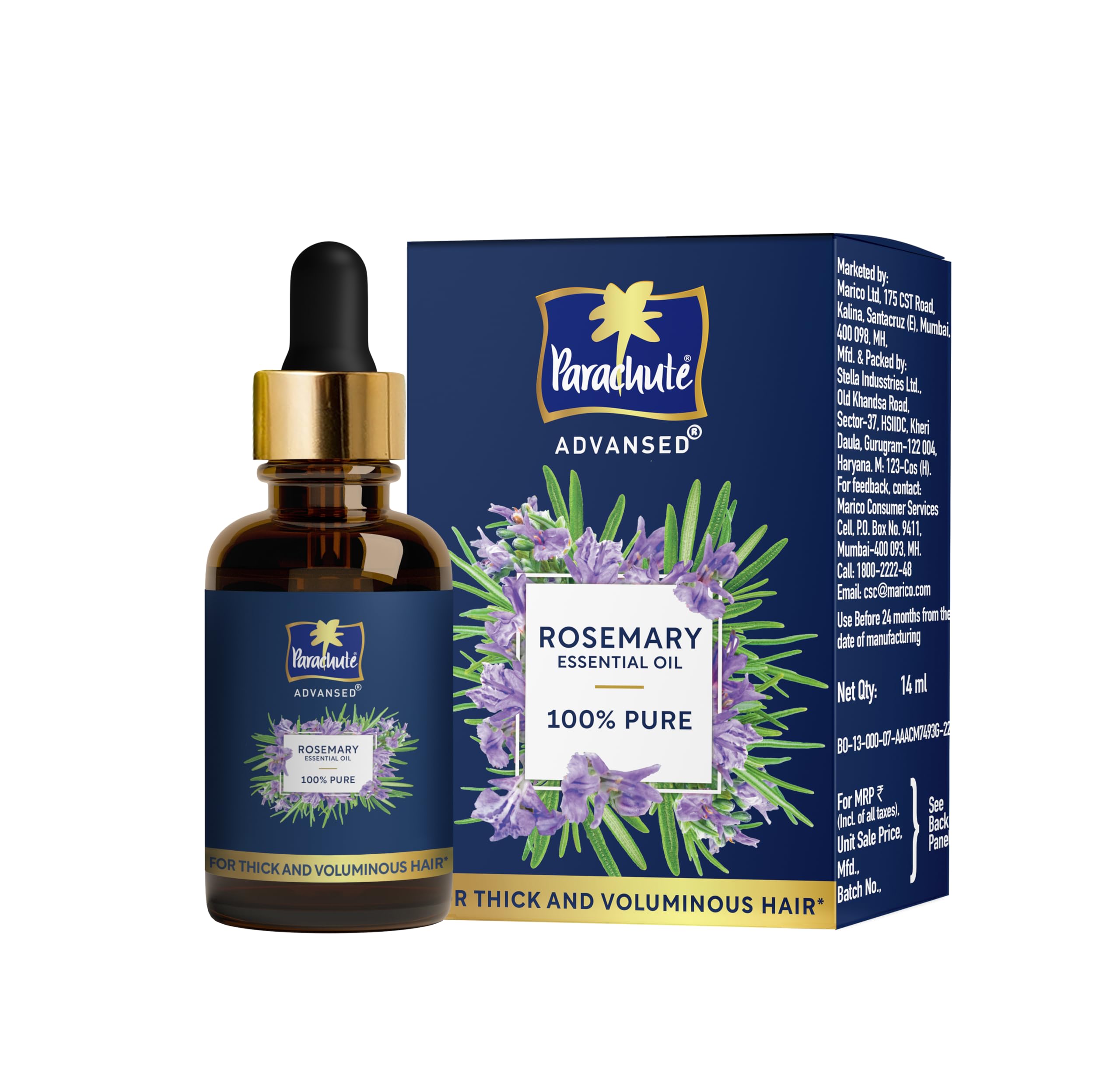 

Parachute Advansed Rosemary Essential Oil | 100% Pure | Hair Growth & Hair Fall Control | Thick & Voluminous Hair | Moisturises dry hair, Reduces