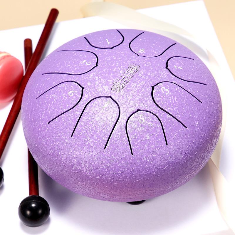 6 Inch 8 Note Tongue Drum Sound Therapy Steel Tongue Drums Healing Professional Percussion Music Instrument Accessories Children's Musical Taiko Drum