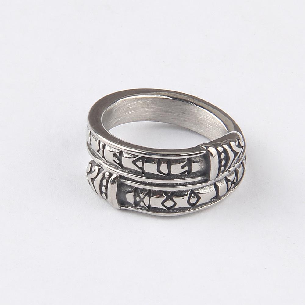 

Кольцо из нержавеющей стали 316L Norse Viking Ring - руны Elder Futhark Pagan Amulet Jewelry для мужчин и женщин с дизайном 13