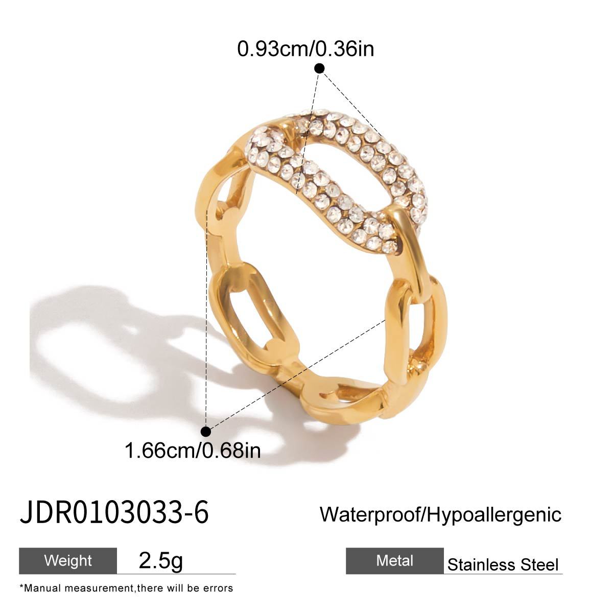 European zircon ring titanium steel non-fading jewelry ring stainless steel ring