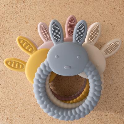 1Pcs Baby Teether Silicone Toy BPA Free Cartoon Rabbit Nursing Teething Gifts Baby Health Molar Chewing Newborn Accessories Toy