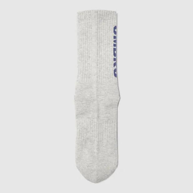 Essential Vertical Wording Crew Socks Light Grey (UQ323CSC91)