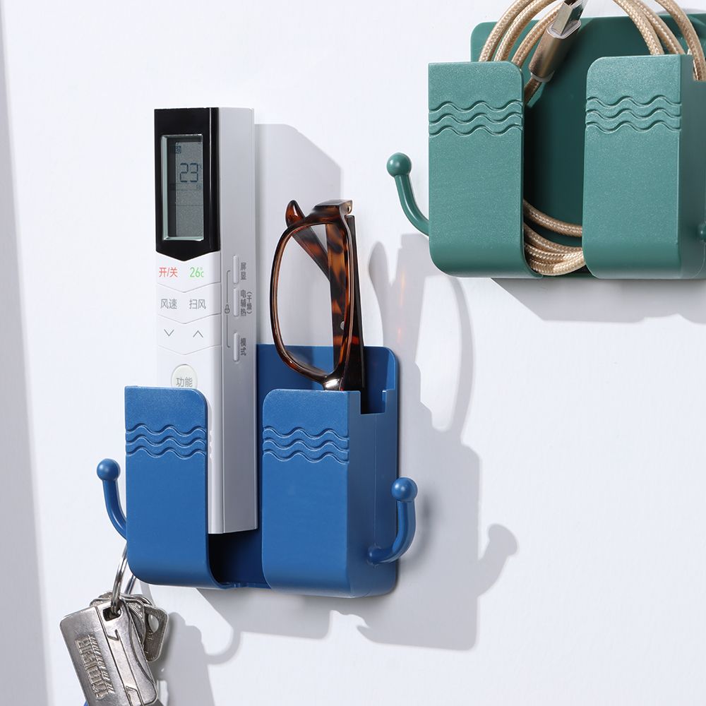 Nástěnný organizér pro telefon, úložný box pro telekontroléry, háčky na datové kabely, držák telefonu, stojan na telefon