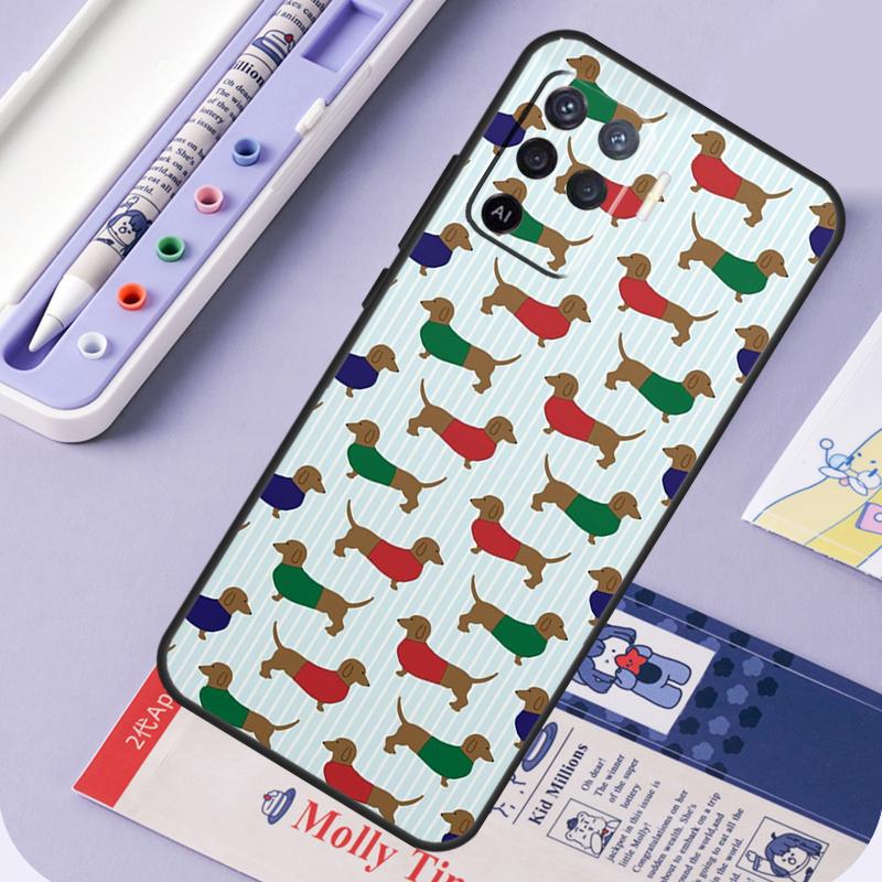 Dachshund Sausage Dog For Oppo A40 A60 A80 A94 A74 A54 A15 A18 A38 A58 A78 A98 A16 A76 A96 A57 A17 A77 A5 Pro Case