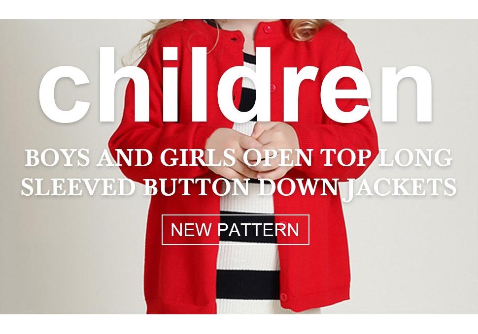 Boy And Girls Cardigan Plush Sweater Long Sleeve Button Down Outwear For Kids