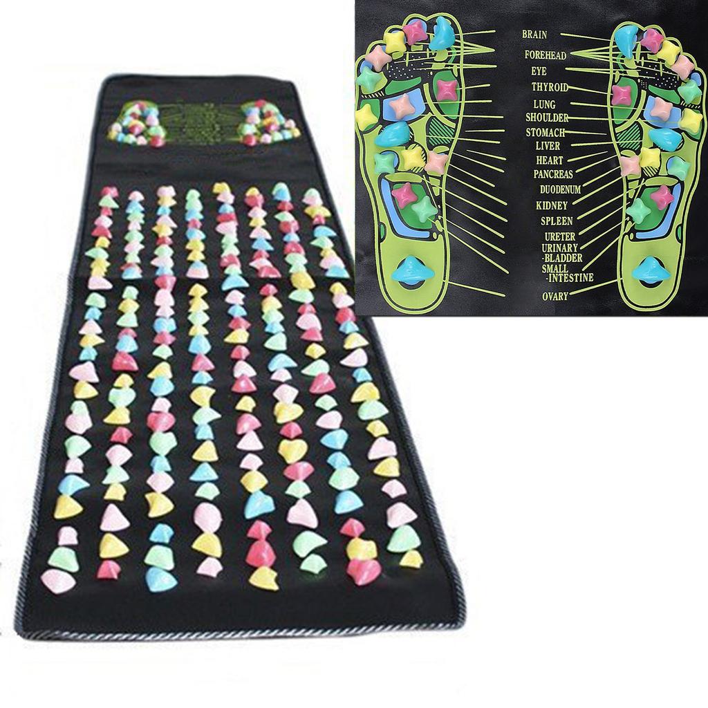 Walk Stone Foot Massage Mat Easy to Store Foldable Foot Massage Pad Cushion 170x35cm/66.9x13.8in