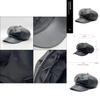 Stylish Pu Leather Round Top Beret Hat For Winter Casual Wear