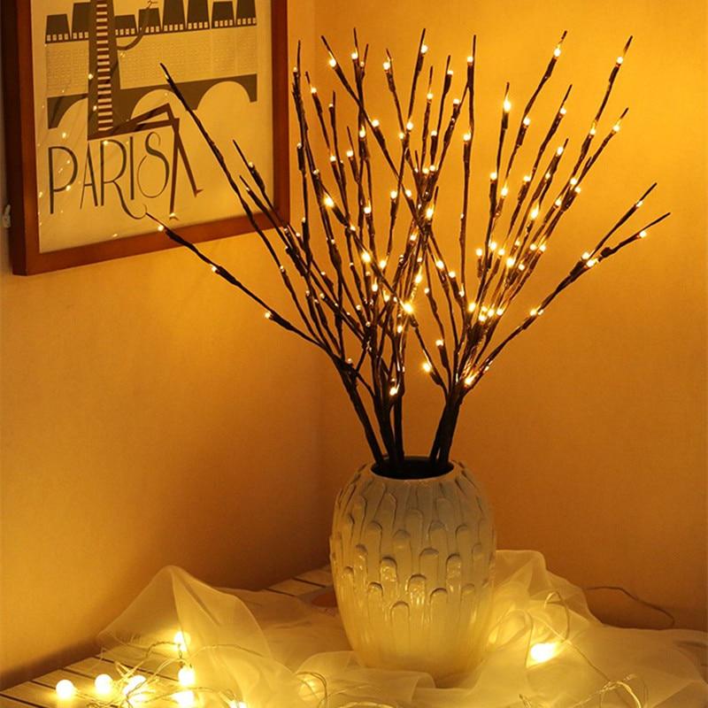 Buy 20 Bulbs LED Willow Branch Lamp Battery Powered Natural Tall Vase