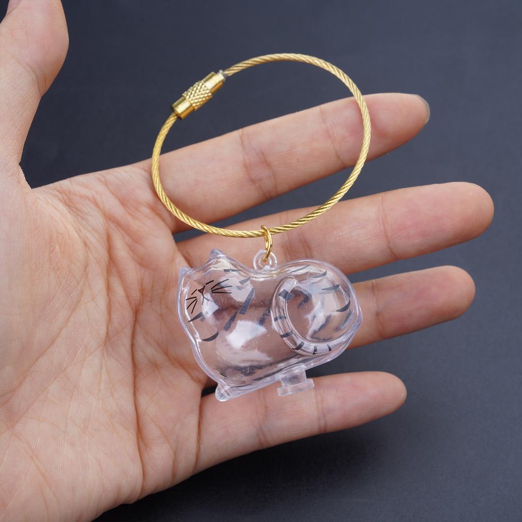 Acrylic Pet Hair Keepsakes Display Box With Rope Cats Furs Collectible Storage Container Keychain Pendant Home Decors