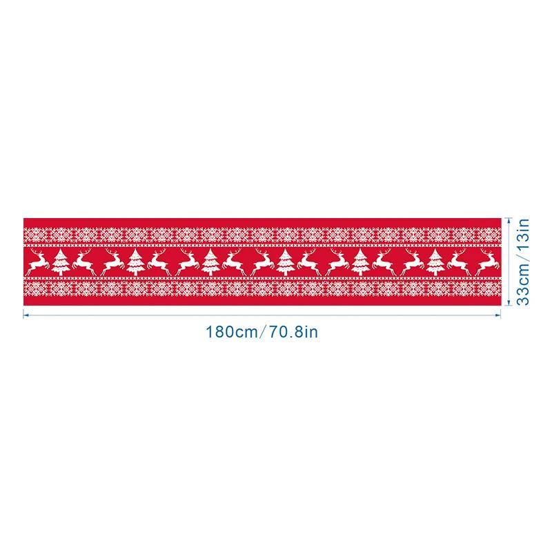 Christmas Tablecloth Santa Claus Snowflake Elk Red Pattern Linen Table Runner Reusable Merry Christmas Decoration Home Decor