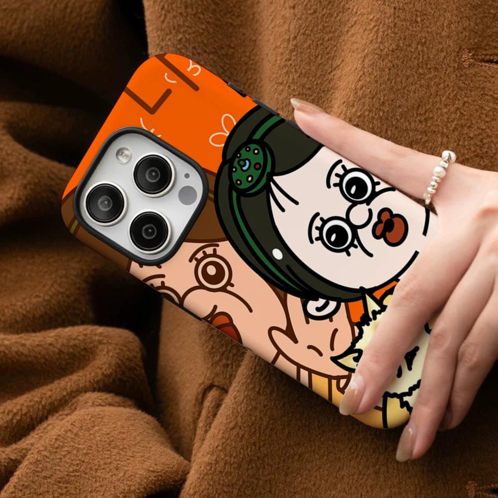 Cartoon Cute Bbang Bbang Phone Case For IPhone 16 15 14 13 12 11 Pro Max Plus Samsung S24 S23 Ultra Glossy HD Hard PC Cover