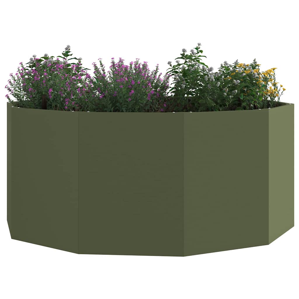 Plant Pot Olive Green 120 X 120 X 50 Cm Steel