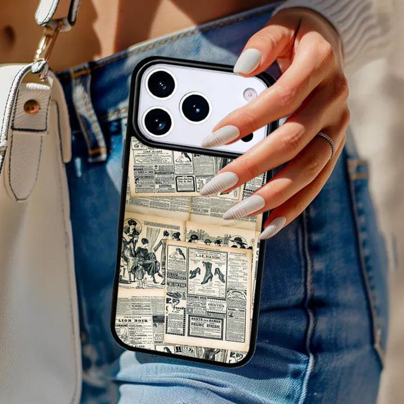 

Newspaper with A London Lettering Phone Case For iPhone 17 Air 14 15 13 12 Max Cover For Apple 16e 11 Pro Max Plus Coque iPhone 11pro max