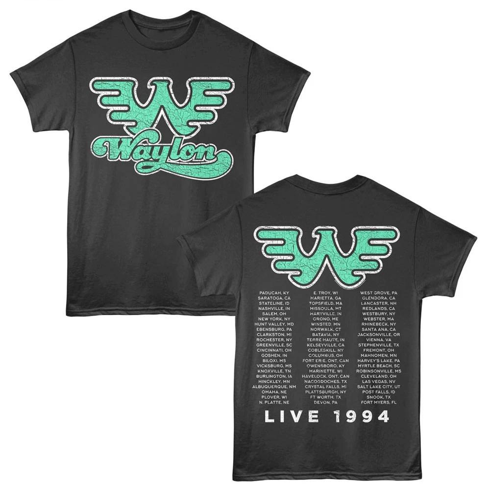 Waylon Jennings Outlaw Country Live 1994 Tour Locations Men s T shirt L