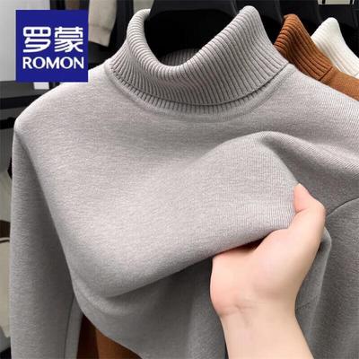 Luomeng Men's Fleece-Lined Thick Turtleneck Knit Sweater