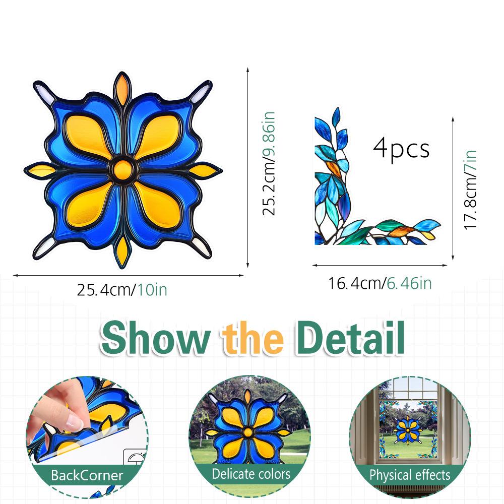 Colorful Window Film PVC Electrostatic Church Glass Decal Wall Sticker Art Mural Wallpaper for Home Decoration