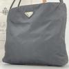 PRADA Tessuto Nylon Handbag Tote Bag Semi One Shoulder Arm Black Triangle Logo Plate Women's White Tag