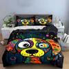 Colorful Dog Art Decor Set Soft Comfortable Duvet Cover Bedding Set Included 1*Duvet Cover & 2*Pillowcases, Gift