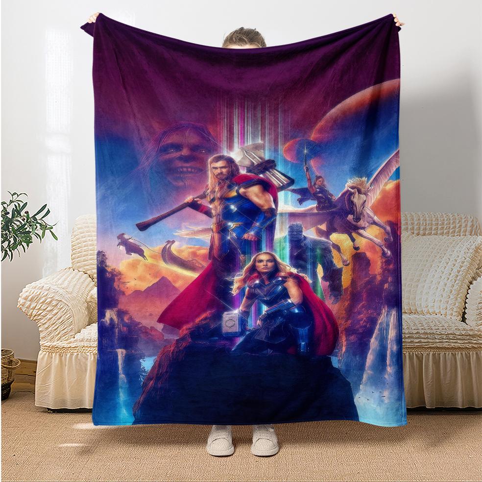 Marvel Flannel thin Blanket Bedroom Living Room Sofa Blanket Student Nap Office Nap Camping Trip Girlfriend Gift