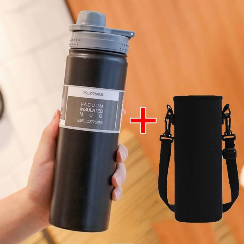 530ML/750ML Thermos Water Bottle Large Capacity Stainless Steel Vacuum Flask Mug Portable Outdoor Thermal Mug Sports Drinks Cup