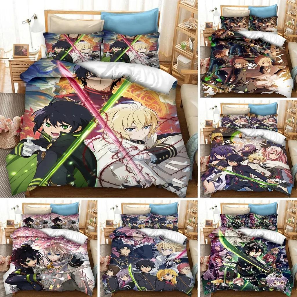 Anime Seraph of the End Bedding Set Duvet Cover Sheet Printed Bed Set Pillowcase Bed Full Queen King Size Comforter Bedroom